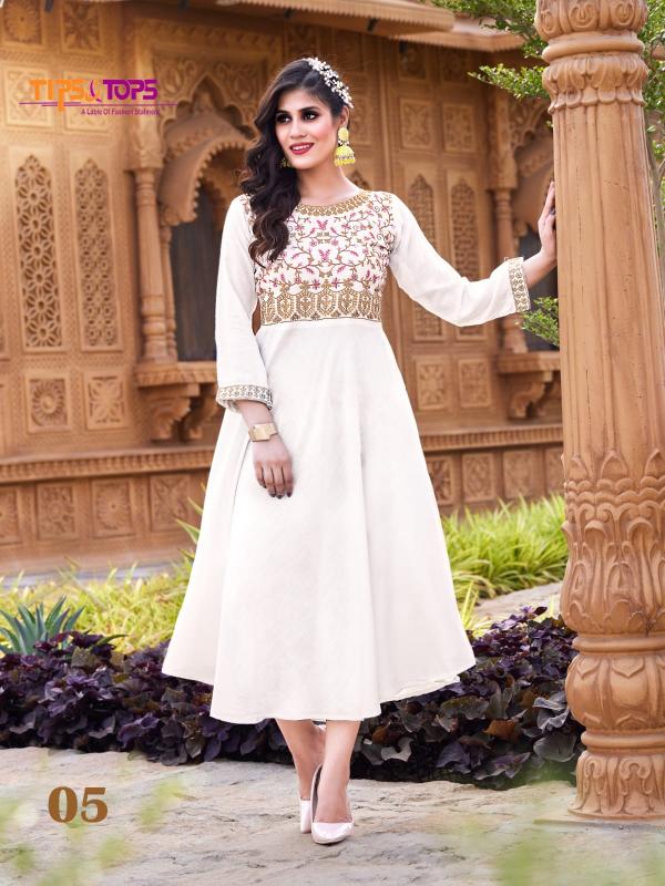 Tips And Tops Mannat Heavy Rayon Anarakli Designer Kurti Collection